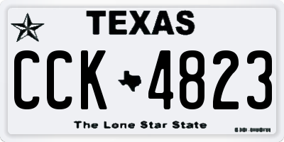 TX license plate CCK4823