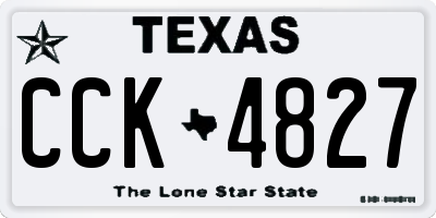 TX license plate CCK4827