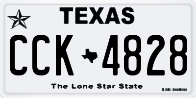 TX license plate CCK4828