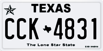 TX license plate CCK4831