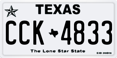 TX license plate CCK4833