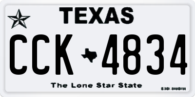 TX license plate CCK4834