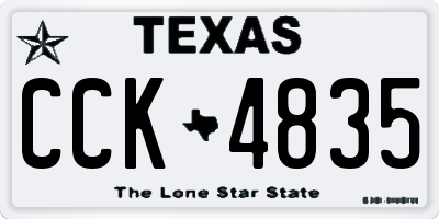 TX license plate CCK4835