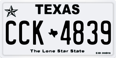 TX license plate CCK4839