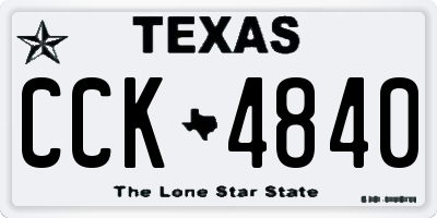 TX license plate CCK4840