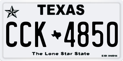 TX license plate CCK4850