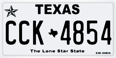 TX license plate CCK4854