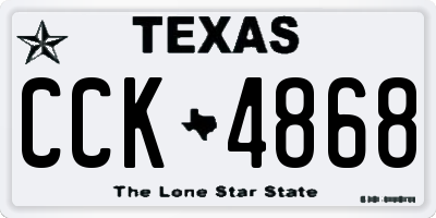TX license plate CCK4868