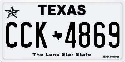 TX license plate CCK4869