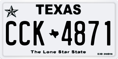 TX license plate CCK4871