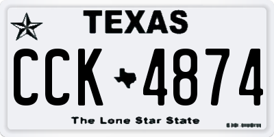 TX license plate CCK4874