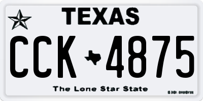 TX license plate CCK4875