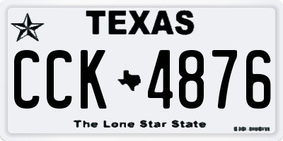 TX license plate CCK4876