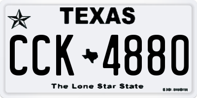 TX license plate CCK4880