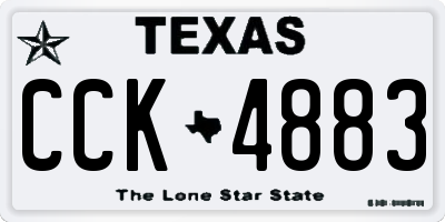 TX license plate CCK4883