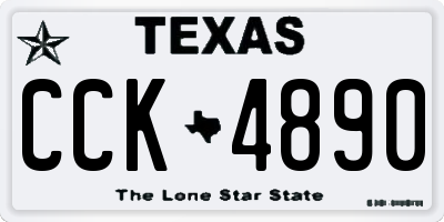 TX license plate CCK4890