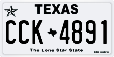 TX license plate CCK4891