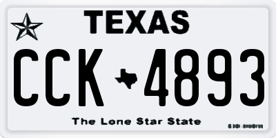 TX license plate CCK4893