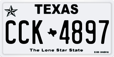 TX license plate CCK4897