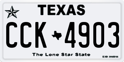 TX license plate CCK4903