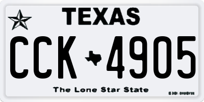 TX license plate CCK4905