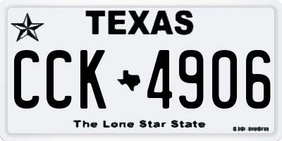 TX license plate CCK4906