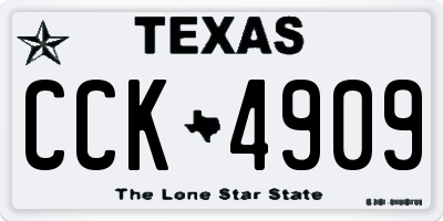 TX license plate CCK4909