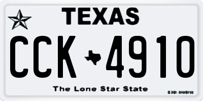 TX license plate CCK4910