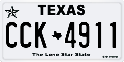 TX license plate CCK4911