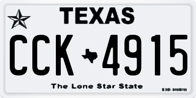 TX license plate CCK4915