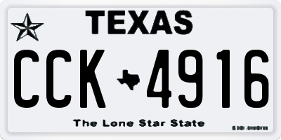 TX license plate CCK4916