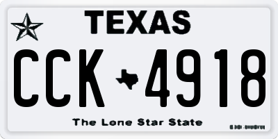 TX license plate CCK4918