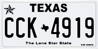 TX license plate CCK4919
