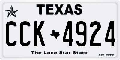 TX license plate CCK4924