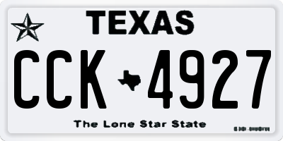 TX license plate CCK4927