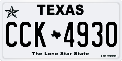 TX license plate CCK4930