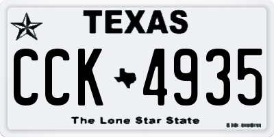 TX license plate CCK4935
