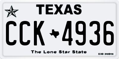 TX license plate CCK4936