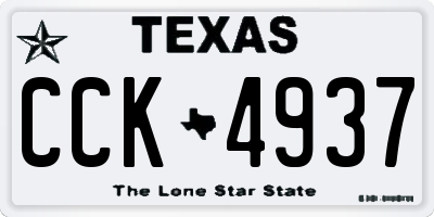 TX license plate CCK4937