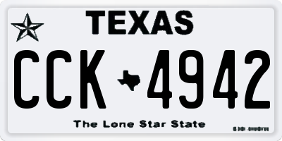 TX license plate CCK4942