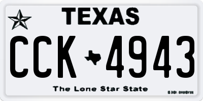 TX license plate CCK4943