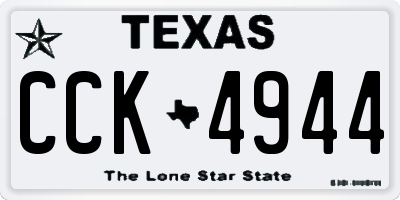 TX license plate CCK4944