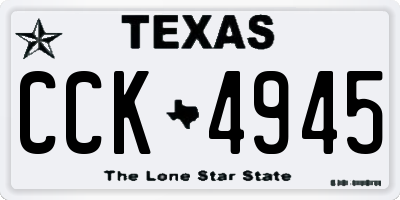 TX license plate CCK4945