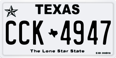 TX license plate CCK4947