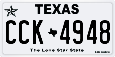 TX license plate CCK4948