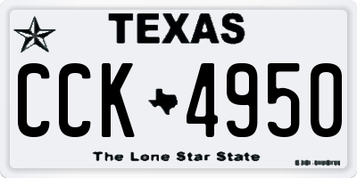 TX license plate CCK4950