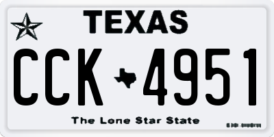TX license plate CCK4951