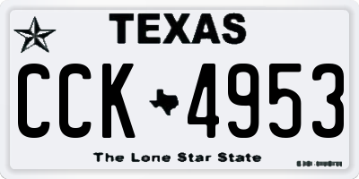 TX license plate CCK4953