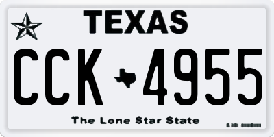 TX license plate CCK4955