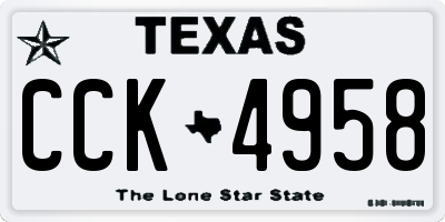 TX license plate CCK4958